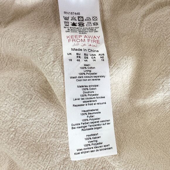 BOOHOO Dress Women 14 Beige V-neck Tiered Cotton Maxi Ruffle Layered Flounce NWT - Picture 6 of 9